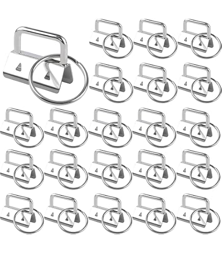 40 Stück Schlüsselanhänger-Rohlinge Aus Metall – Silber, Mit Klemmverschluss & Schlüsselring, Für DIY Armbänder & Lanyards