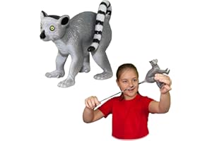Rep Pals - Lemur z pierścieniem, elastyczna zabawka firmy Deluxebase. Super rozciągliwe repliki zwierząt, które wydają się prawdziwe, świetne dla dzieci