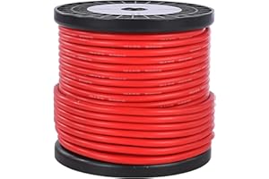 TUOFENG 10 Gauge Electrical Cable 28 Meter Red 10 AWG Silicone Wire Spool Hook Up Wire Cable Flexible of Tinned Copper Wire