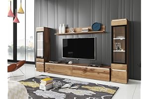MUEBLES SLAVIC Conjunto de muebles de sala de estar, conjunto de muebles de televisión, 4 piezas, muebles modernos para sala de estar, armario de pared, muebles de sala de estar