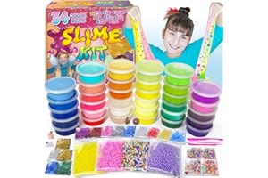 Kit de Slime Crystal pour Filles et garçons DIY Cadeaux pour 6 7 8 9 10 Ans Jumbo Slime Party Favors Gift for Girls 10-12, Kids Craft kit
