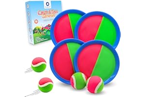 ALLBLUE PRODUCTS Outdoor Klettballspiel für Kinder - Wurfspiel-Set für 4 - Kinderfreundliches Ballspiel - Robustes Garten- & Strandspiel