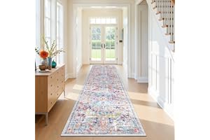 SHACOS Hallway Runner 80x300cm Non Slip Carpet Runners for Hallway Long Shaggy Hall Runner Washable Distressed Floor Carpet Low Pile Non Shedding Area Rug for Entryway Kitchen