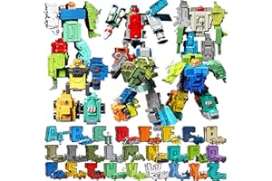 QSLKI Robots Numéricos Transformables, Juguetes Transformables para Regalo de Cumpleaños, Juguetes Intelectuales para Niños, Juguetes Robots Educativos 3-6 Años Niños Jugando Aprendiendo (type 4（A-Z）)