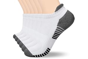 coskefy Sneaker Socken Herren 43-46, 6 Paar Socken Damen 35-38 39-42 47-50 Gepolsterte Laufsocken Baumwolle Sportsocken Atmungsaktiv, Unisex Schwarz Weiß Grau…