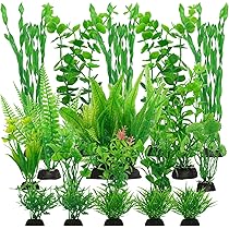 YARVPUV 11-teiliges Aquarium Deko Set - Kunstpflanzen Für Fischbecken & Teiche