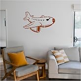 Kayra Decor Clipart Style Aeroplane Wall Stencil for Ar...