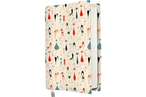 KAPAX Copertina per libro – Copertina rigida per libri con copertina in brossura, tessuto lavabile, protezione imbottita per libri, custodia per tablet e PC per adulti (gatti, XL)