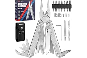 BiBURY Multitool Werkzeug,Faltbares Edelstahl Zange Multifunktionale Multitools mit verbesserter Schere und Schraubendreher,，Geburtstagsgeschenk，Geschenk für Papa Männer，Camping, Wandern, Outdoor
