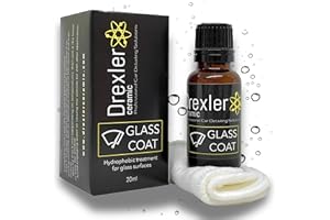 Drexler Ceramic Glass Coat 20ml – Rivestimento Ceramico per Parabrezza e Finestrini | Protezione Idrorepellente, Migliorata visibilità e Resistente all'Acqua per Parti in Vetro