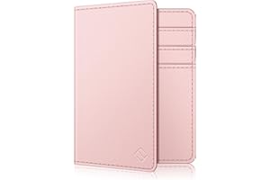 FINTIE Etui na dowód rejestracyjny pojazdu – 2 miejsca na dowody, 5 kart, skóra sztuczna, różowe złoto, 13 cm x 10 cm x 1 cm