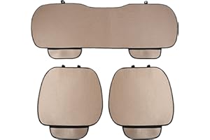 Auto Accessori Lupex Funda de asiento de 3 piezas universal para coche | Protector de asiento 2 delantero y 1 trasero | Protector Comfort Automotive Cojín interior (Silk Ice Beige)