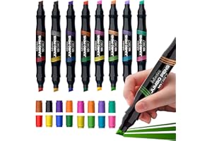 joibabe JUMBO Marker - Filzstifte 8 Stück/16 Farben POSTER Marker - Keil-Spitze 2-10 mm - Schnell-Trocknend, Wischfest -Drawing Marker für Alle Oberflächen, Schule,Karton, Plastik, Holz