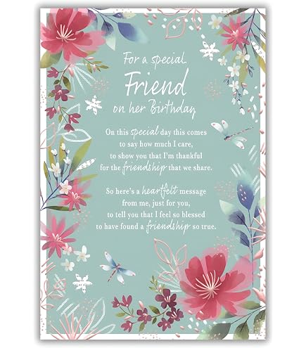 IC&G Geburtstagskarte Für Besondere Frauen – Mit Sentimentalem Gedicht, Floralem Design & Foliendetails, Inkl. Umschlag