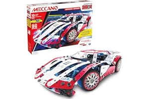 BANDAI - Meccano Supercar 25-in-1 - Konstruktionsset 25 Modelle - 347 Teile inkl. 6-Volt-Motor, LED, Werkzeuge, Anleitung - Aktivitäts-Kit Supercar-Zusammenbau - Spielzeug ab 10 Jahren - APM20105