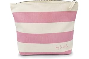 Loxato Pochette Donna Trucchi da Borsa - Bustina Portatutto - Borsa in Tessuto 100% Cotone Naturale - da Viaggio, Rosa