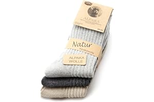 Fuchs Camper NEU 85% Alpaka Wolle 3 Paar Alpaka Socken Wollsocken Herren Damen Wintersocken