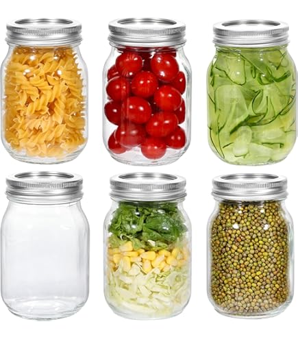 6 Barattoli Vetro Mason Jar 8oz (250ml) - Con Coperchio, Per Marmellate, Conserve E Decorazioni - Foto 8