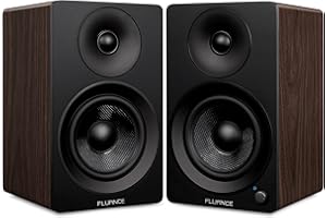 Fluance Ai61 Powered 2-Way 2.0 Stereo Bookshelf Speakers with 6.5" Drivers, 120W Amplifier for Turntable, TV, PC and Bluetooth 5 Wireless Music Streaming - RCA, Optical, USB & Sub Out (Natural Walnut)