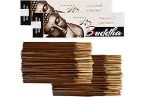 Bastoncini di incenso Golden Nag Buddha by LAMARE - 200 g - 10 confezioni da 20 g (140-180 bastoncini) - Aromaterapia - Meditazione - Yoga - Confezione ecologica