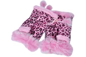 ZLYC Donna Inverno Guanti Senza Dita Caldi Termico Pelliccia Finta Guanti Mezze Dita