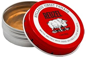 Reuzel Pommade rouge à tenue moyenne et haute brillance pour hommes, pommade hydrosoluble pour un look flexible et brillant 1,3 oz/35 g