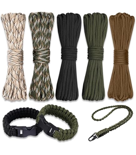 Corde Paracorde Bafumiu 4mm - Pack 4x10m, Résistance 250kg, Nylon 7 Brins Pour Camping, Survival, Bracelets
