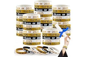 MOOSONO 48Pcs Class of 2025 Bracelets, 3 Colors Graduation Silicone Wristbands Gifts, Graduation Gifts for Her and Him 2025, Congrats Grad Wristbands, for Graduation Party, Students, Teachers, School Leavers