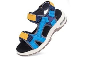VISIONREAST Kids Sandals Boys Sports Outdoor Sandal Athletic Air Cushion Beach Shoes Hook and Loop Summer Footwear for Holidays, Walking, Camping, Travelling