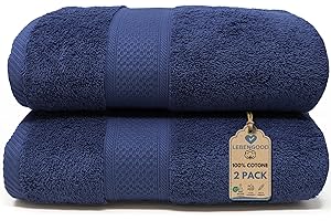 LEBENGOOD – Set Asciugamani Bagno 2 Pezzi – Spugna 100% Cotone OEKO-TEX® 550gsm – Telo Doccia e Asciugamani Bagno Grandi (70x140 cm) – Extra Morbidi Super Assorbenti–Teli Doccia Grandi Casa Hotel Spa