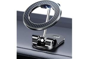YOSH Mag-Safe uchwyt samochodowy, magnetyczny uchwyt na telefon na deskę rozdzielczą do samochodów, składany stop i najmocniejsze magnesy N55 do Audi Mercedes Mini Cooper Tesla Screen BMW i iPhone