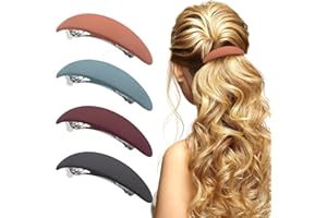 CHICAMY 4 Stück Arylic Haarspangen Matte Französische Haarspangen Einfarbige Haarspangen für Frauen Damen Mädchen Dünnes Mittleres Haar Vintage Retro Haarnadel Zubehör