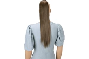 CAISHA Postizo De 60cm Cola De Caballo Fibra Sintética Resistente Al Calor Marrón Claro HCK13