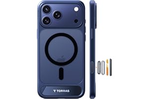 TORRAS Stand for iPhone 17 Pro Max Case – Durable Titanium Stand, Compatible with Magsafe, Camera Button Shield, 12FT Drop Protection for iPhone 17 Pro Max Cover – Navy Blue