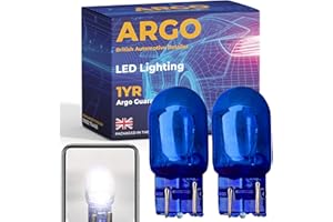 Argo 2 x W21/5w Bulb Xenon White 6000k 12v DRL Daytime Running Lights W21w Bulb 7443 Upgrade Super Bright Light Bulb T20 Bulb Car Van Wedge 580 W21/5w Car Bulb Headlight Bulb