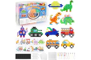 TGTT Cuentas para Planchar, 10mm XL Plásticos Beads Kit Completo con Papel de Planchado, Decoración y Ideas de Manualidades 3D para Niños