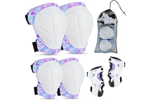 MHJY Protection Roller Enfant Fille Genouillère Coudières Protège-Poignets Garçons Protege Genoux Equipement de Protectio pour Velo Skateboard Trotinette Patinage 3-8 Ans