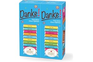 CONFISERIE HEIDEL Heidel Danke Vollmilchschokolade Täfelchen 2x80g, pro Packung 16 Stück Mini-Tafeln à 5g, Vielfältige Danksagungen, Exquisite Geschenkidee