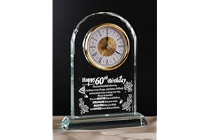 WINTAIM Unique Happy 60th Birthday Gifts for Women, Men, Mom, Dad, Grandma, Grandpa, 60 Year Old Birthday Present Quartz Clocks with Blessing Decorations for Her, Him, Parents, and Couples
