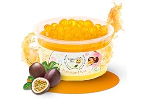 Bubble Tea Express – Fruchtige Popping Boba Perlen Passionsfrucht 490g | Bubble Tea Perlen mit fruchtigem Geschmack | Vegan, Glutenfrei, Laktosefrei | Fruchtsaftperlen mit Algenhülle