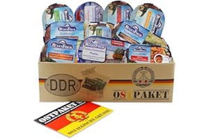 OLShop AG Ostpaket Rügen Fisch mit 10 Produkten der DDR inkl. Karte Geschenkidee, Fischpaket Geschenkset Ostprodukte