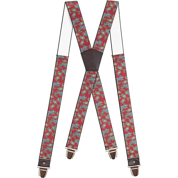 PIERROT Brede bretels voor heren, gemaakt in Frankrijk, zeer robuust elastiek en 4 extra sterke X-clips, grootte verstelbaar tot 130 cm, handgemaakt, Zwijnen, One Size