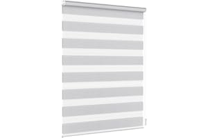 ‎JALOUSIESCOUT Jalousiescout Doppelrollo, 3 Montagemöglichkeiten mit und ohne Bohren, Rollo Fensterrollo, Lichtdurchlässig, Feuchtraumgeeignet, 100 x 220 cm (BxH) Hellgrau