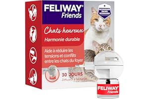 FELIWAY Friends 30 Jours - Kit Complet avec Diffuseur de Phéromones Apaisantes pour Chats + Recharge 48 ml - Aide à Réduire les Confilts et Tensions entre Chats vivant sous le même toit