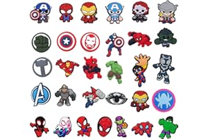 MAFHVV Shoe Charms for Croc, 31pcs Different Shape of PVC Cartoon Shoe Charms for Adults Teens Kids Shoe Decoration with Buttons for Clog Sandals Bracelet Wristband Accessories Birthday Party Gift