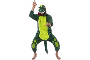 Spooktacular Creations Unisex Erwachsene Pyjama, Plüsch Onesie Einteiler Dinosaurier Tier Kostüm, Cosplay Halloween Karneval