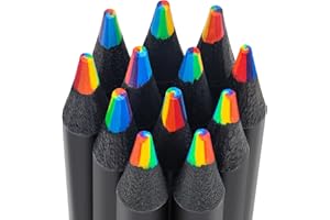 WISYOK Matite Arcobaleno, 12 Pezzi, 7 in 1 per Bambini, Matite Colorate Multicolore per Disegnare, Colorare, Schizzi e Arti, Matite Colorate Arcobaleno, Facile da Affilare