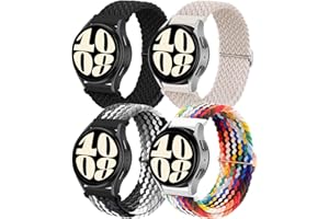 SOLOLUP 20mm Correa compatible con Samsung Galaxy Watch 6/5/4 40mm 44mm/6 Classic 43mm 47mm/Watch 5 Pro 45mm/4 Classic 42mm 46mm,Tejido Nailon Elástico Correa Deportiva de Repuesto para Mujer Hombre