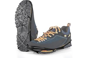 IGnaef Ice Grippers for Shoes, Anti-Slip Walk Traction Spike Snow Shoes Cleats for Winter Hiking Walking Jogging Fishing Outdoor Travelling on Boot Snow and Ice