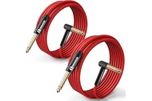ANNNWZZD Kabel Gitara Elektryczna, Kabel Jack Profesjonalny Audio 6.3 Gitara Instrumentów, Bas Elektryczny, Klawiatura, Wzmacniacz, Mixer Audio 3m 2 Pack